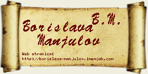 Borislava Manjulov vizit kartica